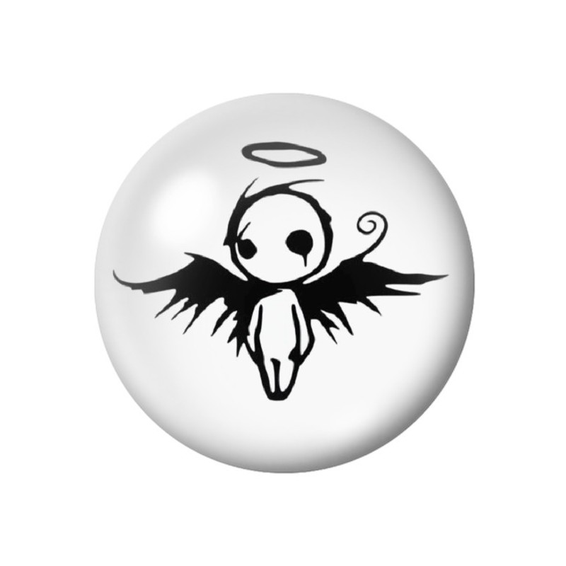 Cabochon en Verre Illustré Ange Gothique 12 à 25mm