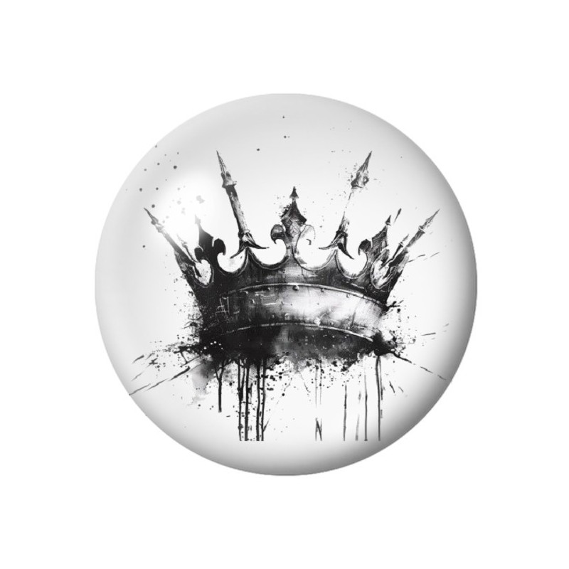 Cabochon en Verre Illustré Couronne Gothique 12 à 25mm