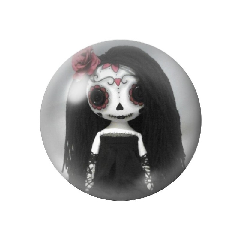 Cabochon en Verre Illustré Poupée Gothique 12 à 25mm