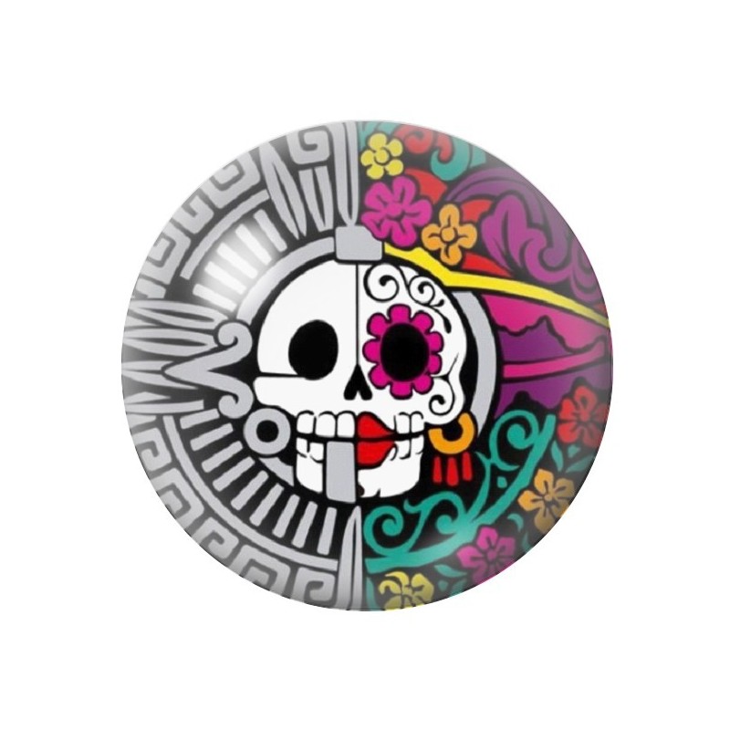 Cabochon en Verre Illustré Calavera Gothique 12 à 25mm