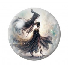 Cabochon en Verre Illustré Maléfique Gothique 12 à 25mm  pour la Création de Bijoux Fantaisie - DIY