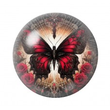 Cabochon en Verre Illustré Papillon Gothique 12 à 25mm  pour la Création de Bijoux Fantaisie - DIY