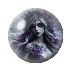 Cabochon en Verre Illustré Femme Gothique 12 à 25mm  pour la Création de Bijoux Fantaisie - DIY