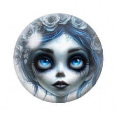 Cabochon en Verre Illustré Mariée Fantôme Gothique 12 à 25mm  pour la Création de Bijoux Fantaisie - DIY