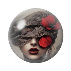 Cabochon en Verre Illustré Femme Gothique 12 à 25mm  pour la Création de Bijoux Fantaisie - DIY