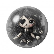 Cabochon en Verre Illustré Poupée Gothique 12 à 25mm  pour la Création de Bijoux Fantaisie - DIY