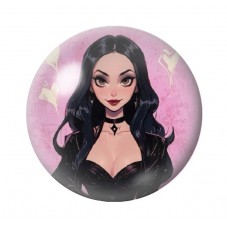 Cabochon en Verre Illustré Femme Gothique 12 à 25mm  pour la Création de Bijoux Fantaisie - DIY
