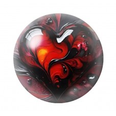 Cabochon en Verre Illustré Coeur Gothique 12 à 25mm  pour la Création de Bijoux Fantaisie - DIY