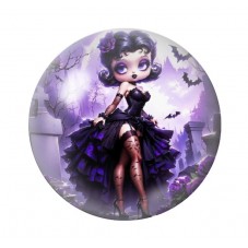 Cabochon en Verre Illustré Bettey Boop Gothique 12 à 25mm  pour la Création de Bijoux Fantaisie - DIY