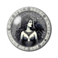 Cabochon en Verre Illustré Femme Corbeau Gothique 12 à 25mm  pour la Création de Bijoux Fantaisie - DIY