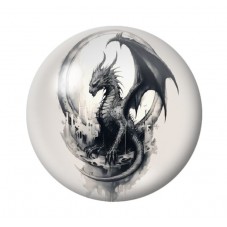 Cabochon en Verre Illustré Dragon Gothique 12 à 25mm  pour la Création de Bijoux Fantaisie - DIY