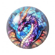 Cabochon en Verre Illustré Dragon Gothique 12 à 25mm  pour la Création de Bijoux Fantaisie - DIY