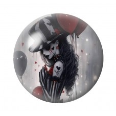 Cabochon en Verre Illustré Femme Ballons Gothique 12 à 25mm  pour la Création de Bijoux Fantaisie - DIY