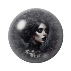 Cabochon en Verre Illustré Femme Gothique 12 à 25mm  pour la Création de Bijoux Fantaisie - DIY