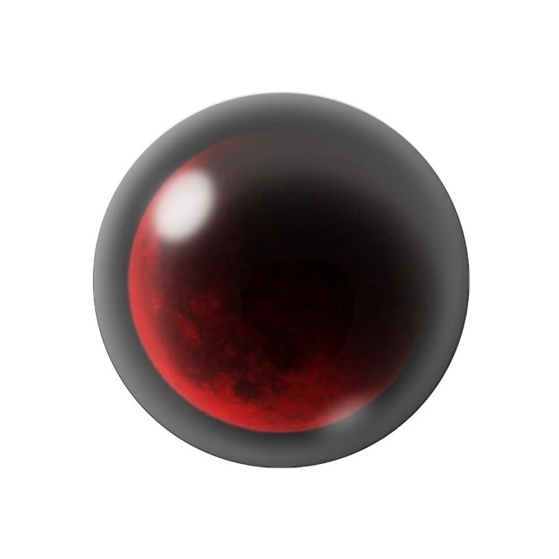 Cabochon en Verre Illustré Lune Rouge Gothique 12 à 25mm