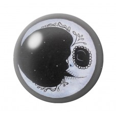 Cabochon en Verre Illustré Lune Gothique 12 à 25mm  pour la Création de Bijoux Fantaisie - DIY