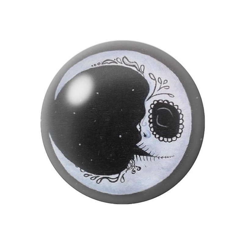 Cabochon en Verre Illustré Lune Gothique 12 à 25mm