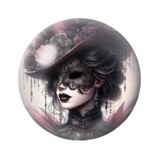 Cabochon en Verre Illustré Femme Gothique 12 à 25mm  pour la Création de Bijoux Fantaisie - DIY
