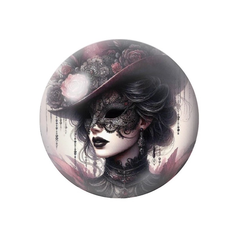 Cabochon en Verre Illustré Femme Gothique 12 à 25mm