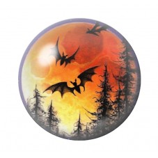 Cabochon en Verre Illustré Chauves-Souris Gothique 12 à 25mm  pour la Création de Bijoux Fantaisie - DIY