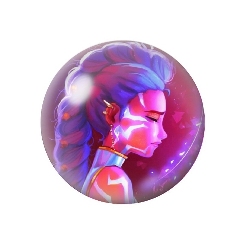 Cabochon en Verre Illustré Rumi Gothique 12 à 25mm