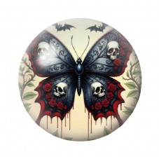 Cabochon en Verre Illustré Papillon Gothique 12 à 25mm  pour la Création de Bijoux Fantaisie - DIY