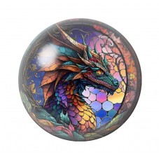 Cabochon en Verre Illustré Dragon Gothique 12 à 25mm  pour la Création de Bijoux Fantaisie - DIY