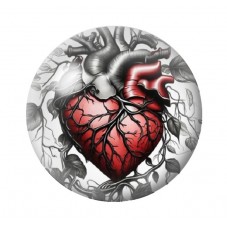 Cabochon en Verre Illustré Coeur Organe Gothique 12 à 25mm  pour la Création de Bijoux Fantaisie - DIY