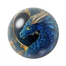 Cabochon en Verre Illustré Dragon Gothique 12 à 25mm  pour la Création de Bijoux Fantaisie - DIY