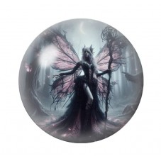 Cabochon en Verre Illustré Fée Gothique 12 à 25mm  pour la Création de Bijoux Fantaisie - DIY