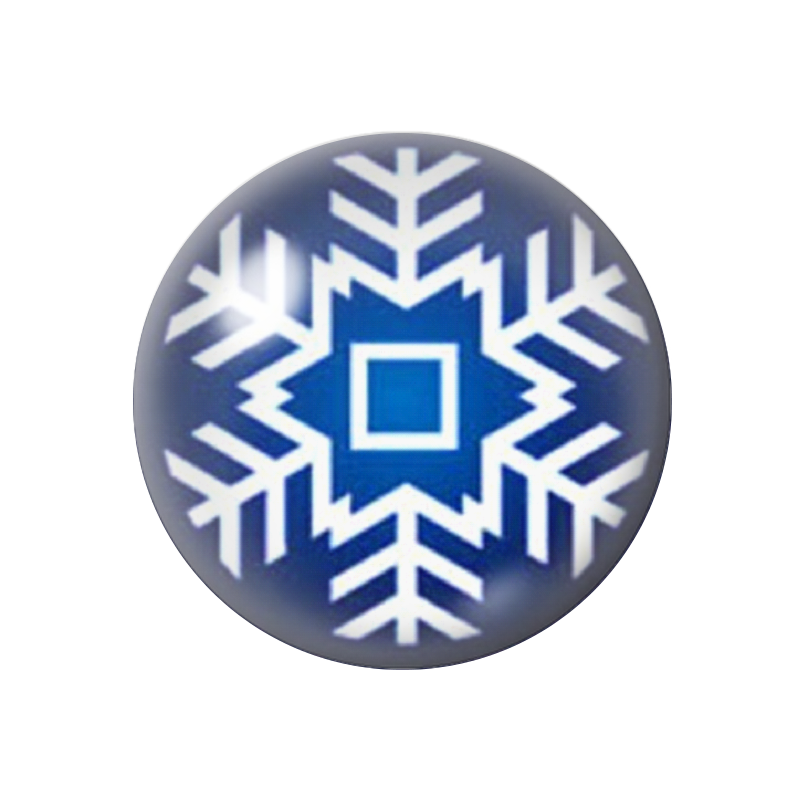 Cabochon en Verre Illustré Flocon de Neige Noël 12 à 25mm