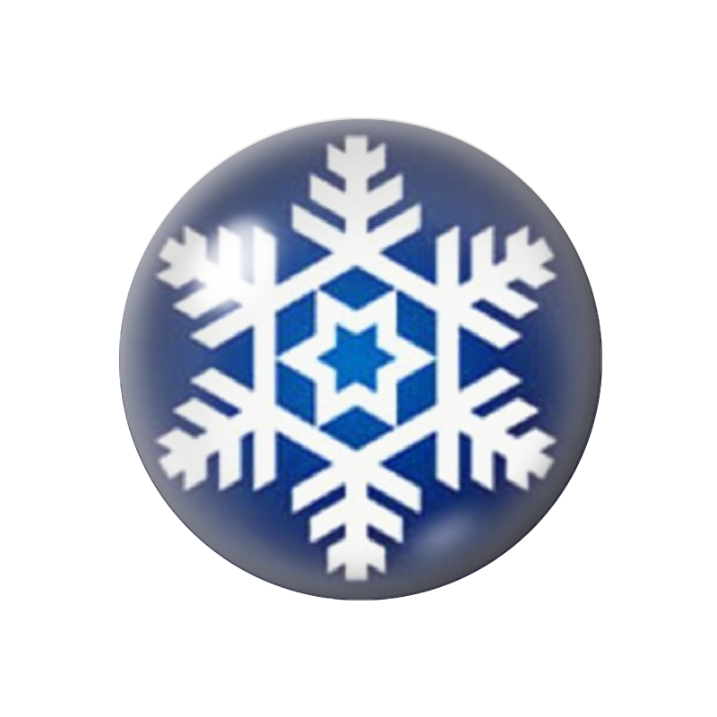 Cabochon en Verre Illustré Flocon de Neige Noël 12 à 25mm