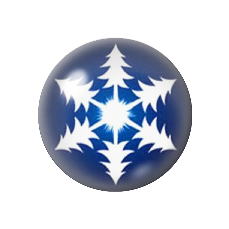 Cabochon en Verre Illustré Flocon de Neige Noël 12 à 25mm