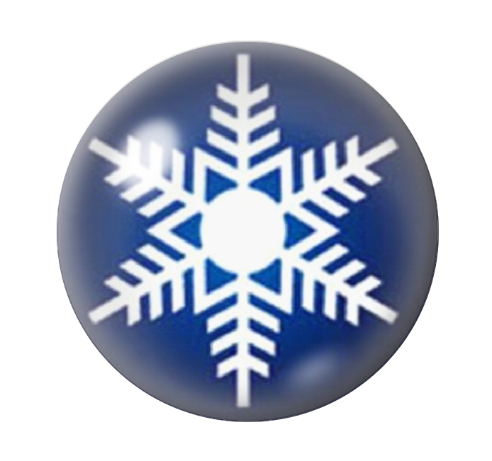Cabochon en Verre Illustré Flocon de Neige Noël 12 à 25mm