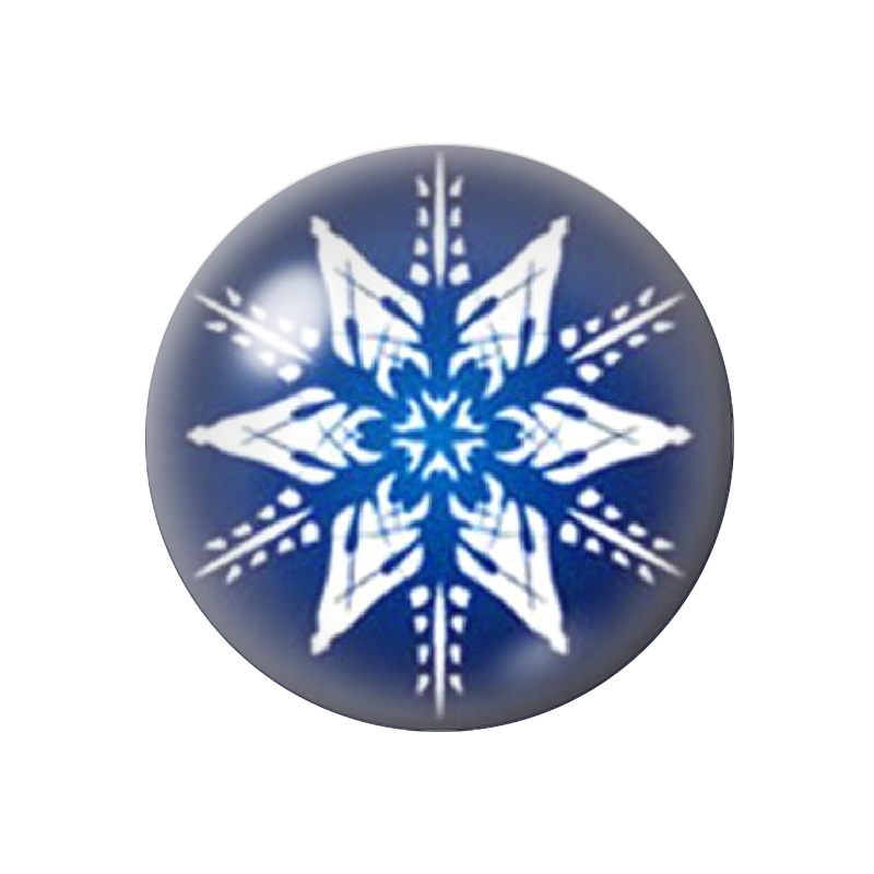 Cabochon en Verre Illustré Flocon de Neige Noël 12 à 25mm