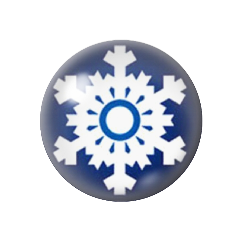 Cabochon en Verre Illustré Flocon de Neige Noël 12 à 25mm