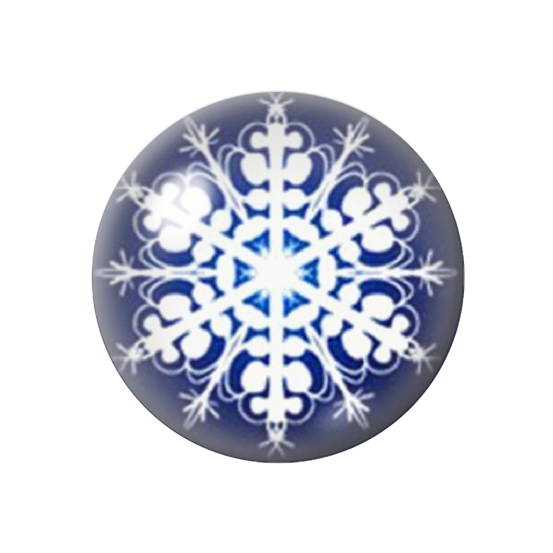 Cabochon en Verre Illustré Flocon de Neige Noël 12 à 25mm