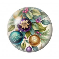 Cabochon en Verre Illustré Noël 12 à 25mm pour la création de bijoux fantaisie - DIY