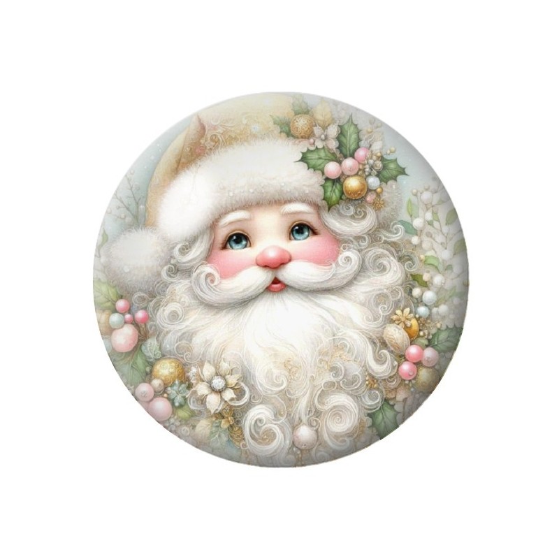 Cabochon en Verre Illustré Père-Noël 12 à 25mm