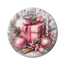 Cabochon en Verre Illustré Noël 12 à 25mm pour la création de bijoux fantaisie - DIY