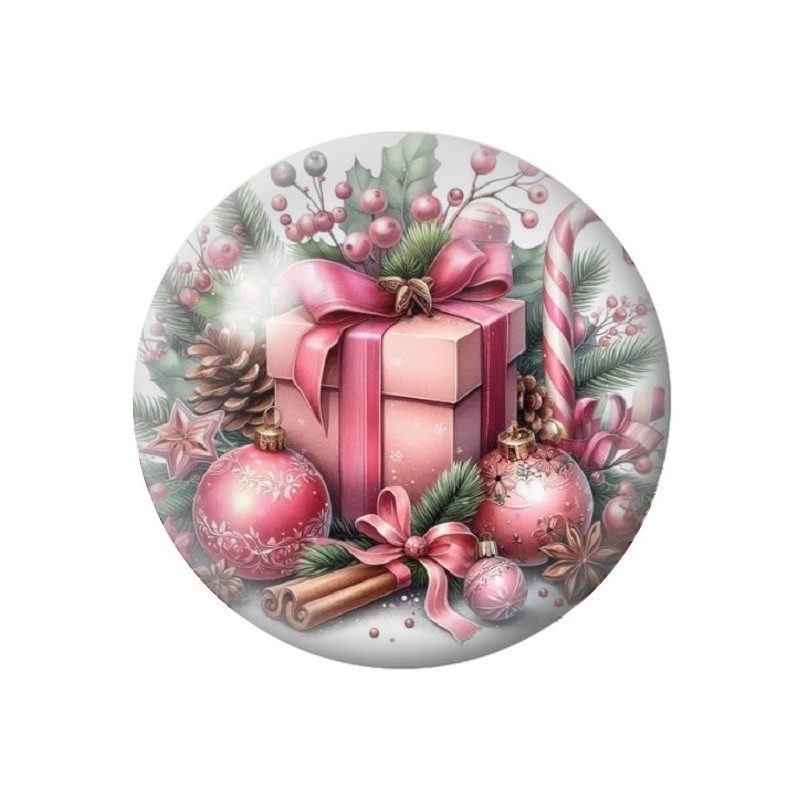 Cabochon en Verre Illustré Cadeau Noël 12 à 25mm