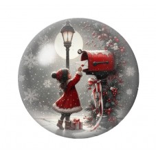 Cabochon en Verre Illustré Noël 12 à 25mm pour la création de bijoux fantaisie - DIY