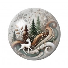 Cabochon en Verre Illustré Noël 12 à 25mm pour la création de bijoux fantaisie - DIY