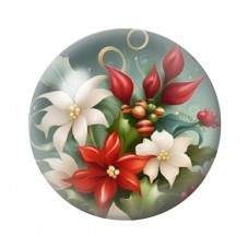 Cabochon en Verre Illustré Noël 12 à 25mm pour la création de bijoux fantaisie - DIY