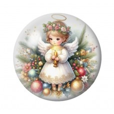 Cabochon en Verre Illustré Noël 12 à 25mm pour la création de bijoux fantaisie - DIY