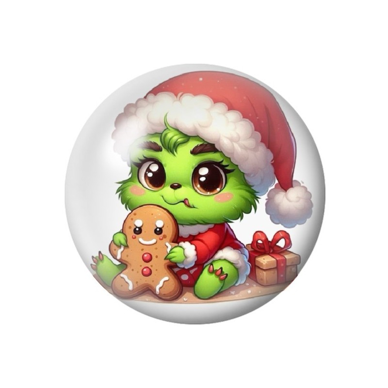 Cabochon en Verre Illustré Grinch Noël 12 à 25mm