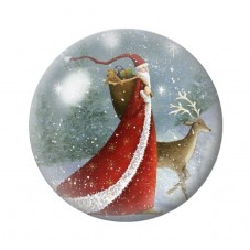 Cabochon en Verre Illustré Noël 12 à 25mm pour la création de bijoux fantaisie - DIY
