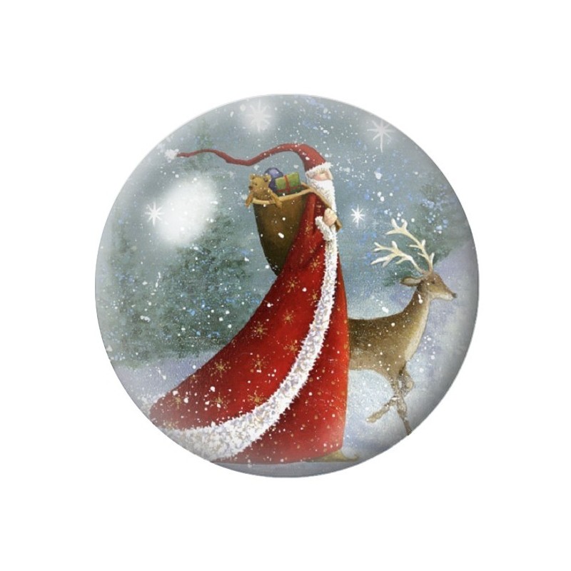 Cabochon en Verre Illustré Père-Noël 12 à 25mm