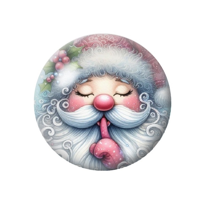 Cabochon en Verre Illustré Père-Noël 12 à 25mm
