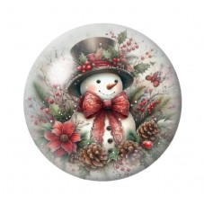 Cabochon en Verre Illustré Noël 12 à 25mm pour la création de bijoux fantaisie - DIY